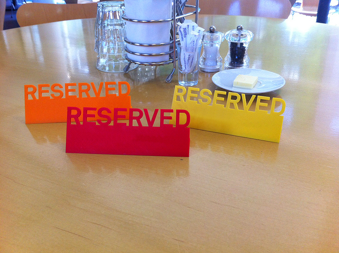 Table Reserved sign 3D Print 89847