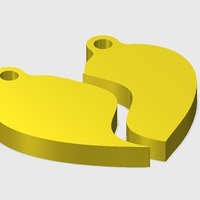 Small Split Heart Necklace Pendant 3D Printing 90236