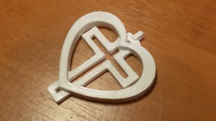 Cross In Heart Pendant 3D Print 90258