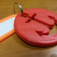 Small Anchor in Circle Keychain 3D Printing 90261