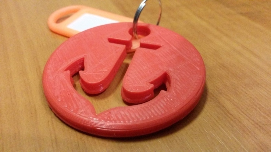 Anchor in Circle Keychain 3D Print 90262
