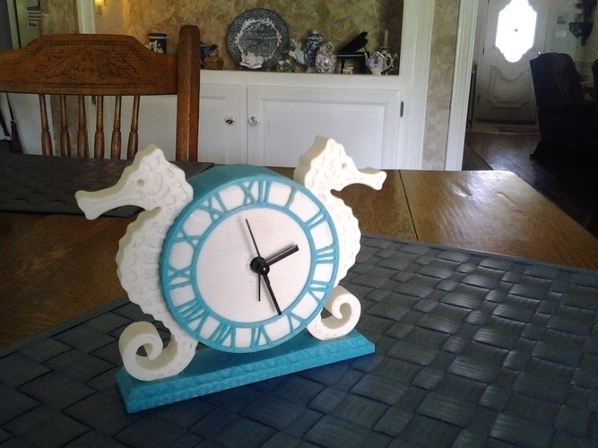 Seahorse Clock 3D Print 90299