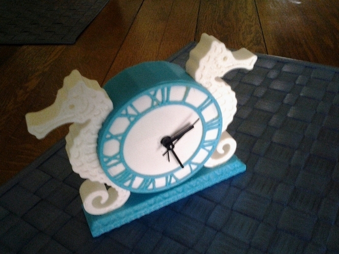Seahorse Clock 3D Print 90300
