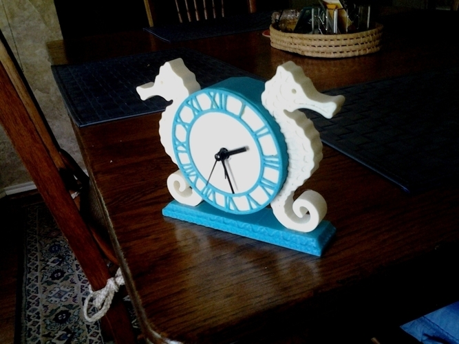 Seahorse Clock 3D Print 90302