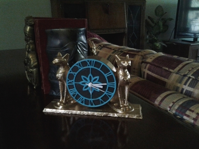 Egyptian Cat Clock 3D Print 90313