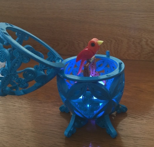 Bird in Cage ( Quilling style ) 3D Print 90348