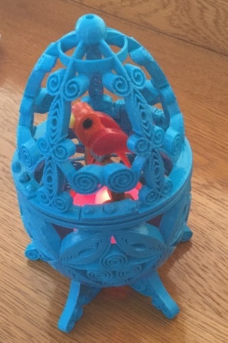 Bird in Cage ( Quilling style ) 3D Print 90349