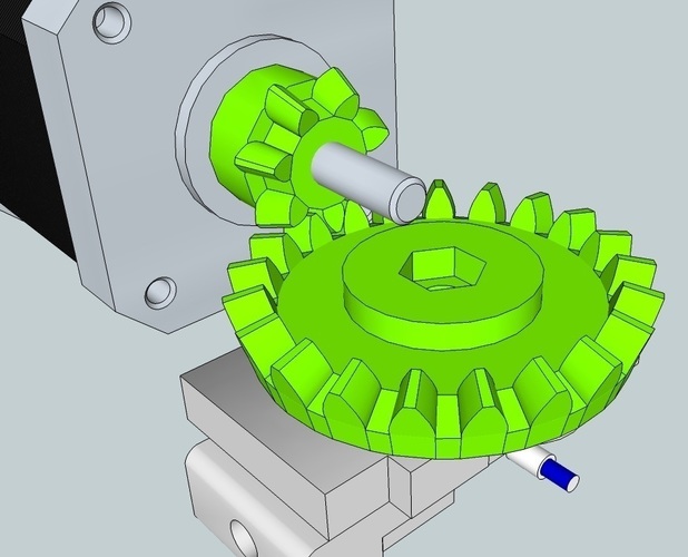 Bevel gear 1:3 for Extruder 3D Print 90376