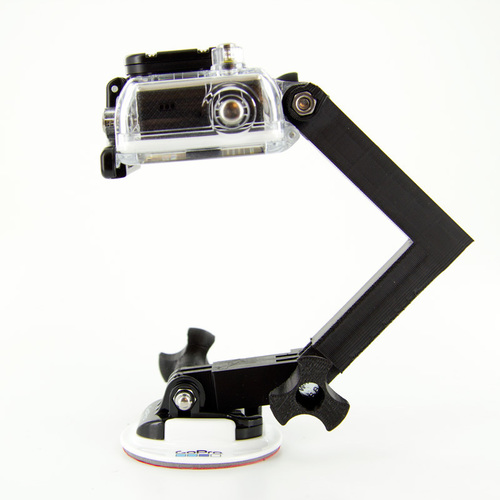 GoPro Action Camera Extension pieces (short, long, bent) 3D Print 90641