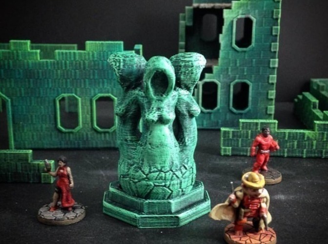 Arcane Statue: The Hooded Sisters (15mm scale) 3D Print 90995