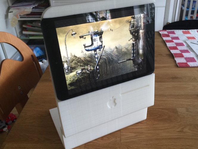 iPad mini stand Mac shaped (Homage) 3D Print 91149