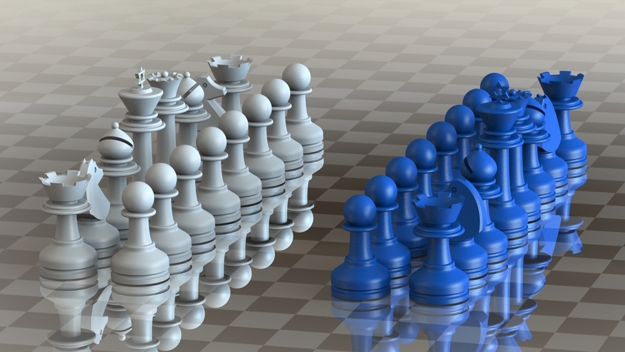 MILOSAURUS Staunton-inspired Star of David Chess Set 3D Print 91378