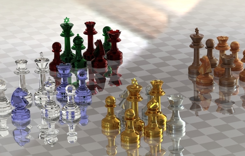 MILOSAURUS Staunton-inspired Star of David Chess Set 3D Print 91379