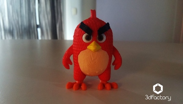 Medium Angry Bird Red - 3dFactory - 3dPrintable 3D Printing 91528