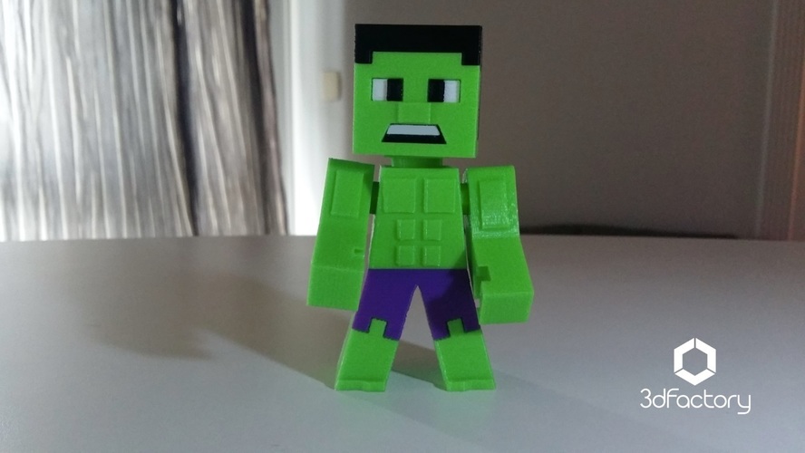 Hulk Minecraft Minecraft Parts  3dFactory Brasil 3D Print 91828