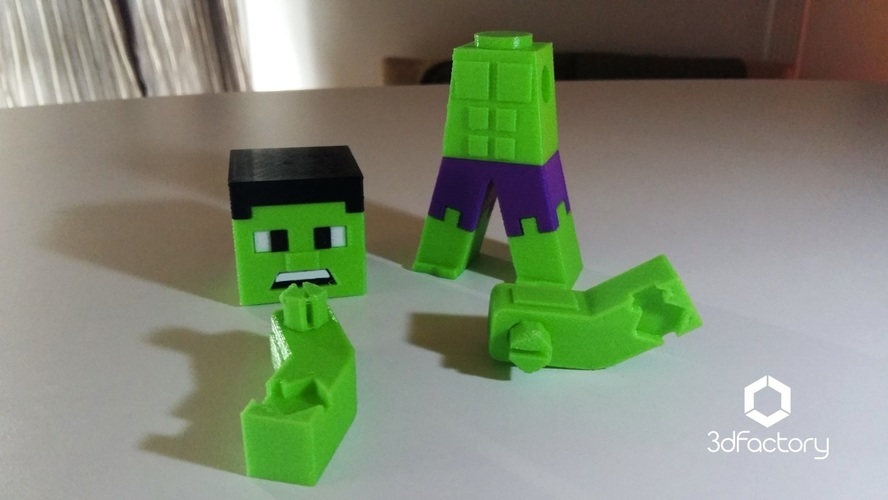 Hulk Minecraft Minecraft Parts  3dFactory Brasil 3D Print 91830