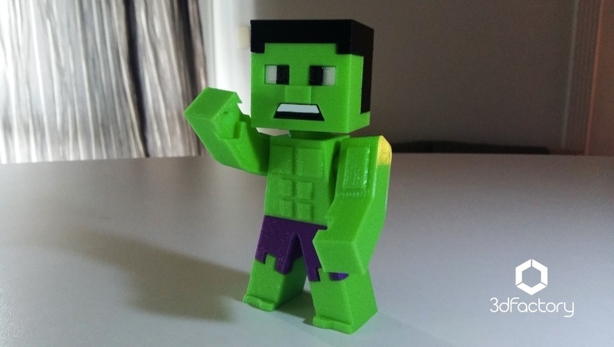 Hulk Minecraft Minecraft Parts  3dFactory Brasil 3D Print 91831