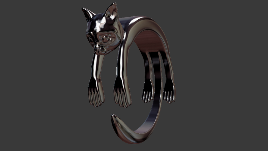 cat shape ring 3D Print 92077