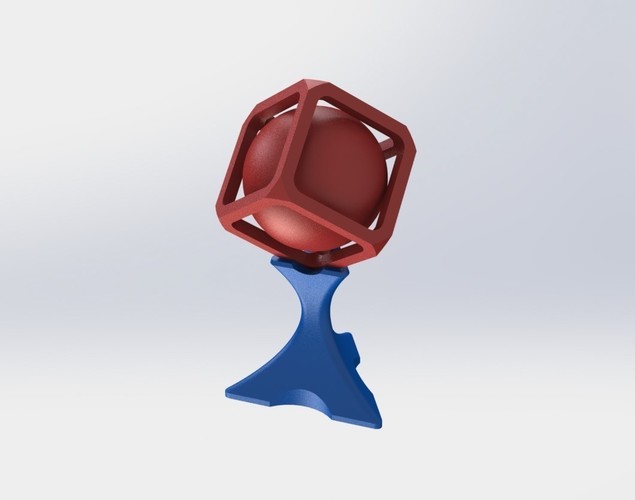 Sphere in cube with pedestal 3D Print 92167