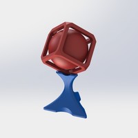 Small Sphere in cube with pedestal 3D Printing 92167