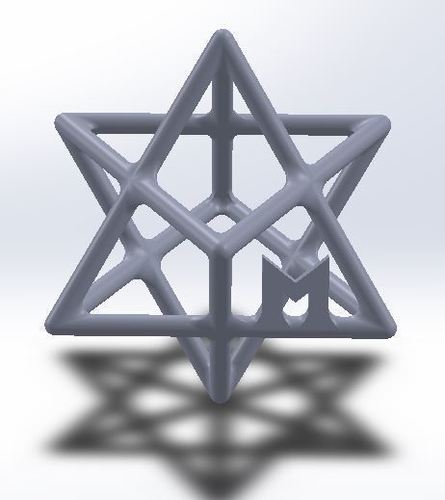 MILOSAURUS Tetrahedral 3D Star of David Pendant 3D Print 92484