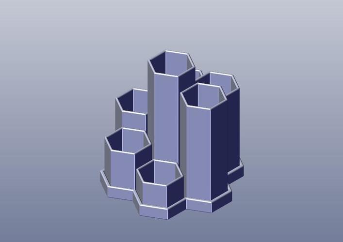 Hexagonal Pencil Pots in Tray 3D Print 92494
