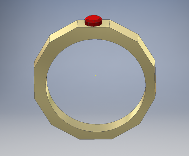 Ruby Ring 3D Print 92502