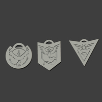 Pokemon Go Team Logo Keychains - Thumbnail 1
