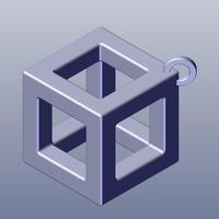 Small Cube Keyring 3D Printing 92734