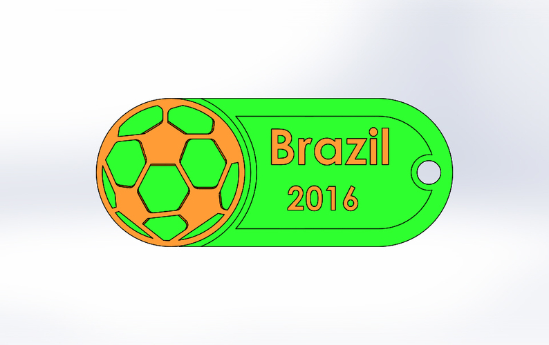 Olympic-Brazil-Soccer-Keychain 3D Print 92899