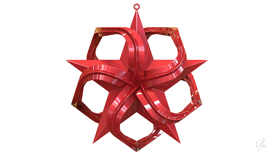 Wavy Point Star Christmas Tree Ornament (Small)    