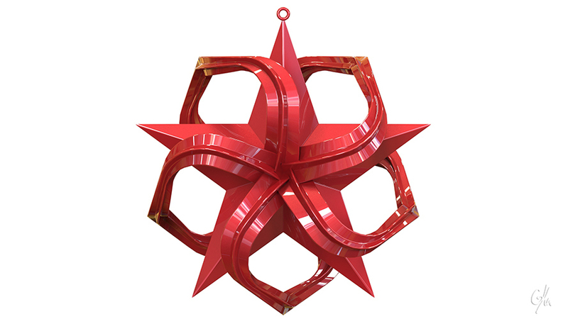 Wavy Point Star Christmas Tree Ornament (Small)    