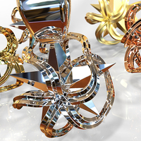 Wavy Pointed Stars Christmas Necklace Pendant  - Thumbnail 3