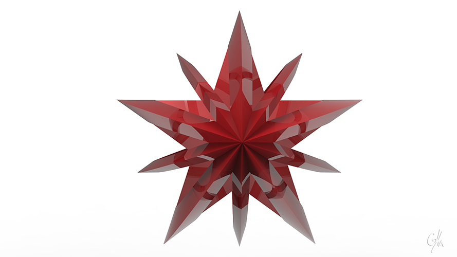 10 Point Star Christmas Tree Ornament (Large)  3D Print 9318
