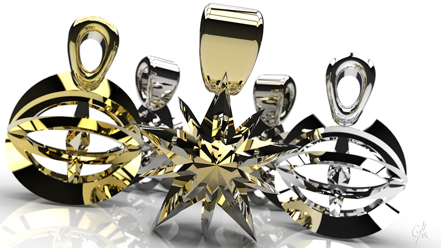 10 Point Star Christmas Necklace Pendant