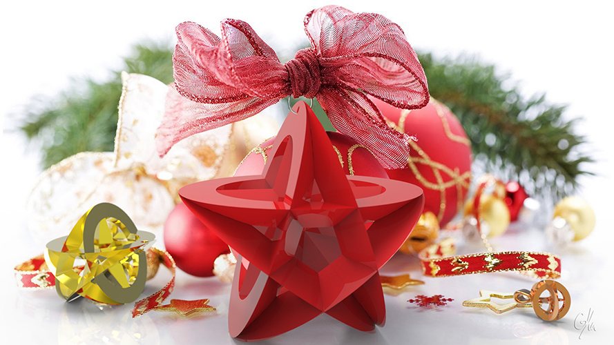 Star Christmas Tree Ornament (Large)    3D Print 9338