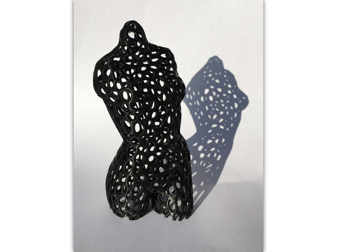 Pink panther woman - voronoi style cut legs 3D Print 93396