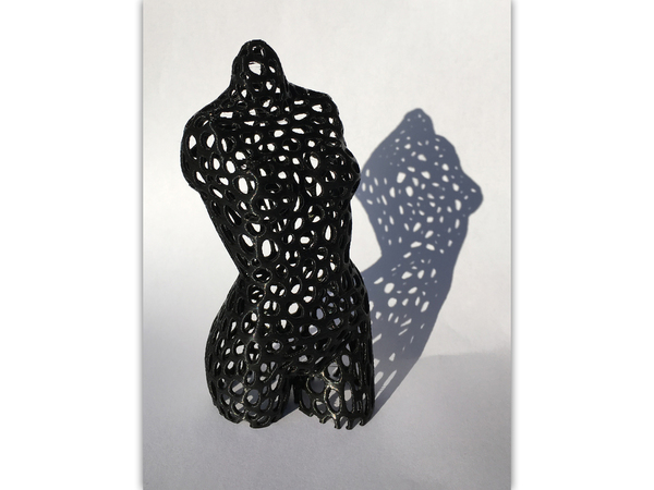 Pink panther woman - voronoi style cut legs