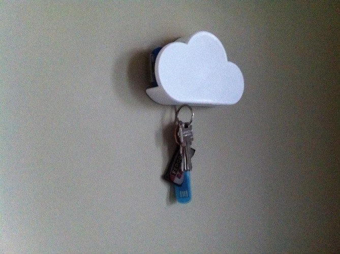Cloud magnetic key shelf for car key fob 3D Print 93502