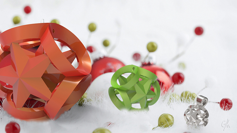 Ribboned Stars Christmas Tree Ornament (Large)  