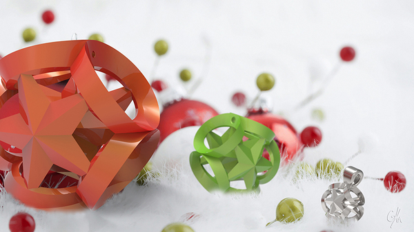 Ribboned Stars Christmas Tree Ornament (Large)  