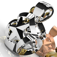 Ribboned Stars Christmas Necklace Pendant  - Thumbnail 1