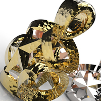 Ribboned Stars Christmas Necklace Pendant  - Thumbnail 4