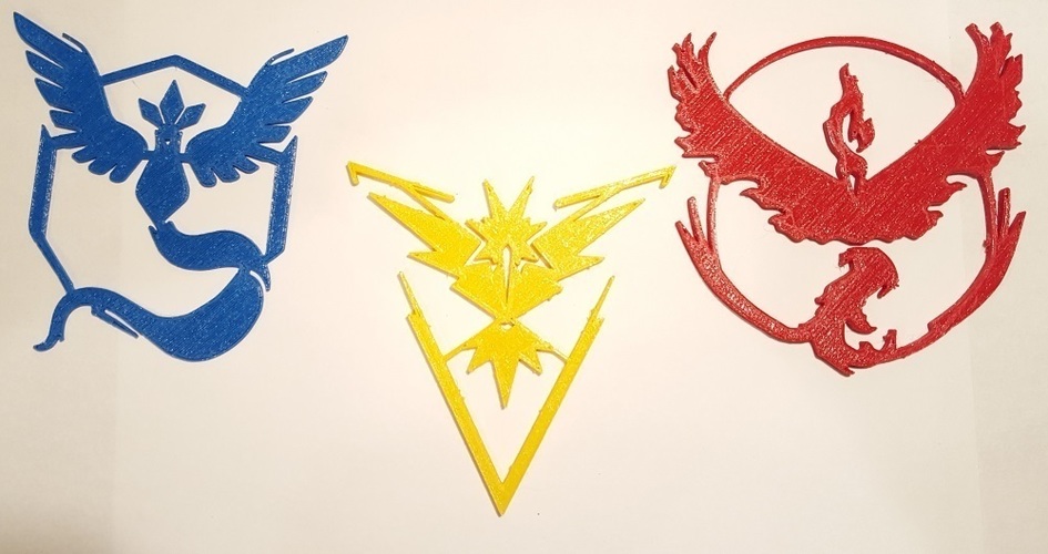 Pokemon Go Team Decals and Badges 3D Print 93750