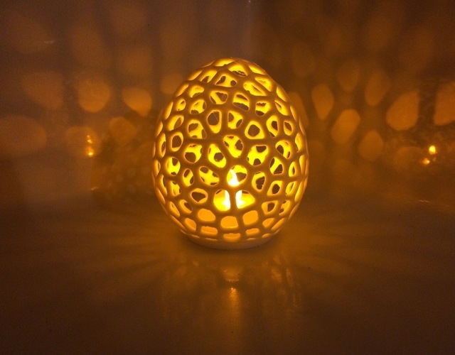 Voronoi LED Egg tealight shade 3D Print 93822