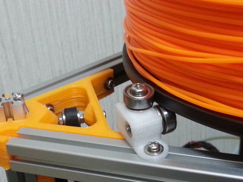 Mini Kossel spool mount for 1515 aluminum extrusion.