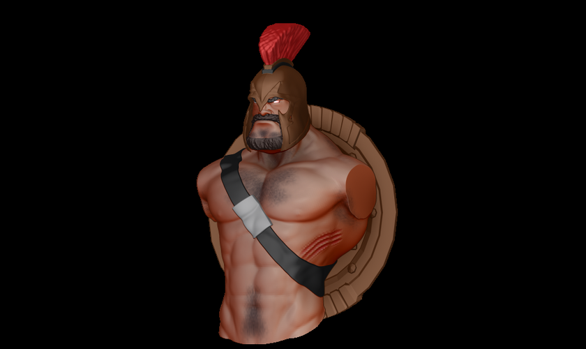 Spartan Warrior Bust 3D Print 94188