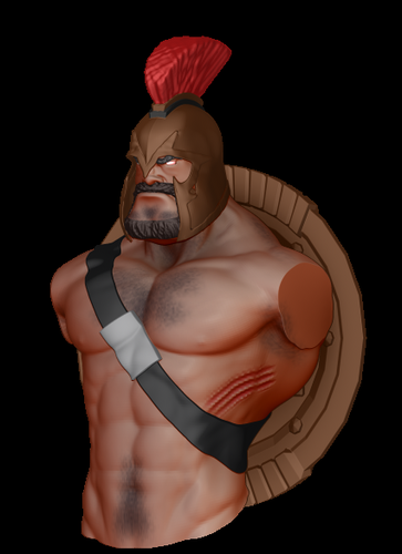 Spartan Warrior Bust 3D Print 94189