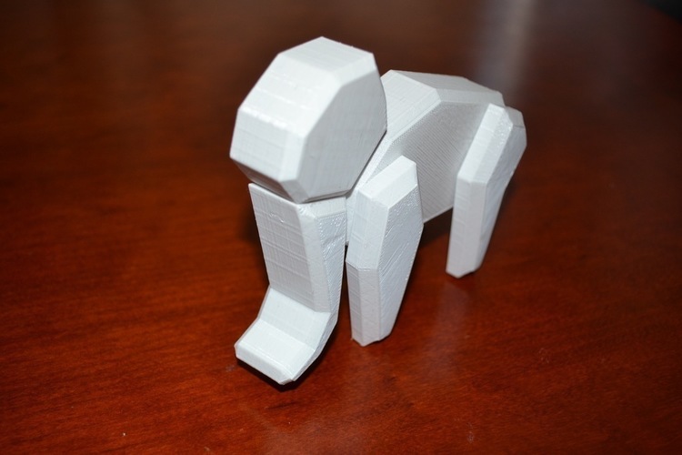 Magnetic Low Poly Elephant 3D Print 94624