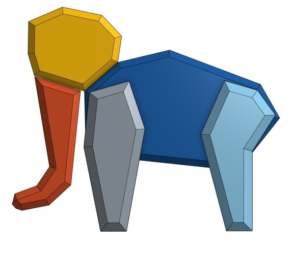 Magnetic Low Poly Elephant 3D Print 94628